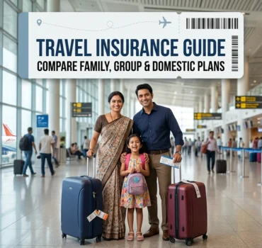 "Family travel insurance policy protecting passengers against flight cancellations and medical emergencies"